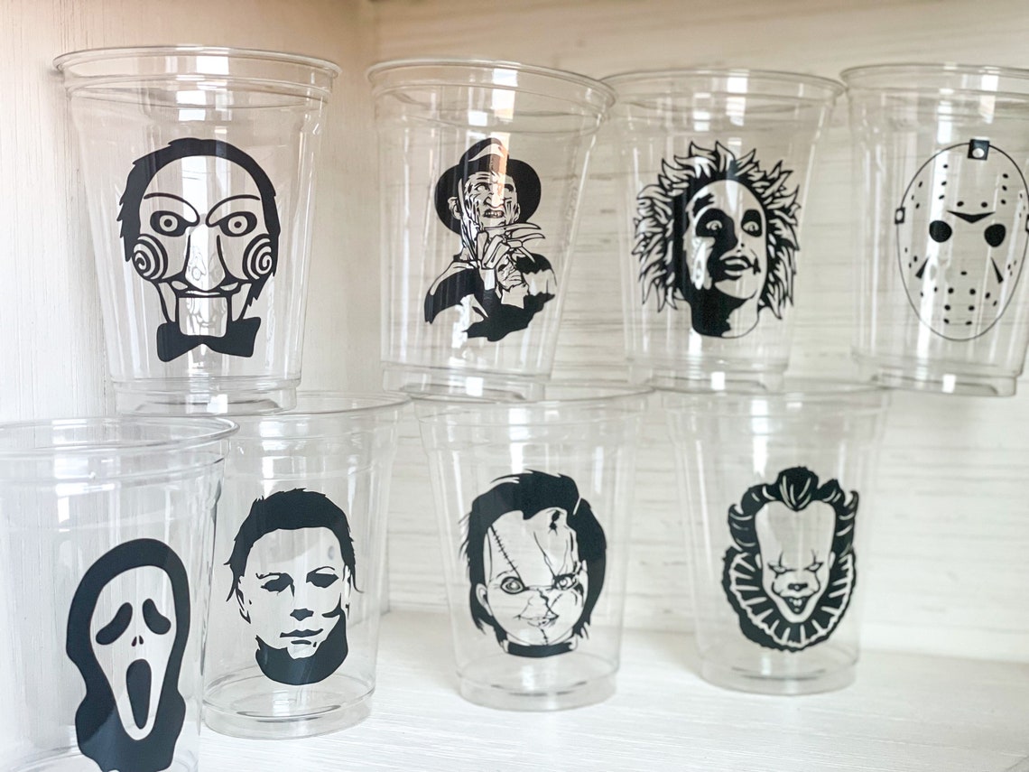 Horror Movie Character Party Cups Etsy