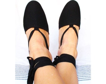 Medium and Low Wedges Ibiza Lace Up Women Espadrilles Organic Cotton, Vegan shoes, comfortable shoes, sandals, flats, wedges