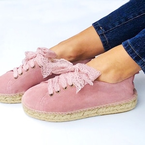 Ibiza Island Boho Sneakers Espadrilles- Spitze Oxford-Schuhe aus Wildleder, Plateau-Schuhe, bequeme Schuhe, bequeme Schuhe, flache Schuhe