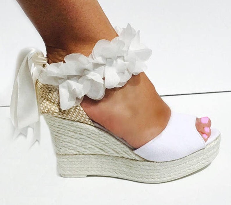 BOHOLUXE Peep Toe Platform Wedge Lace up Espadrille Boho Etsy