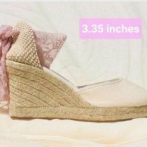 BOHOIBIZA Ivory Dusty Pink Lace Up Wedge Espadrilles, party shoes, boho shoes, bridesmaid shoes, bachelorette, platform shoes, prom shoes image 7