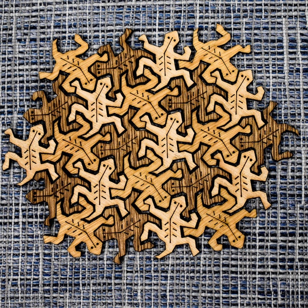 Escher Reptiles Tessellation Desk Toy / Math Inspired Fidget Puzzle