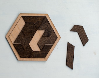 Wooden Hexagon Puzzle Thinking Toy