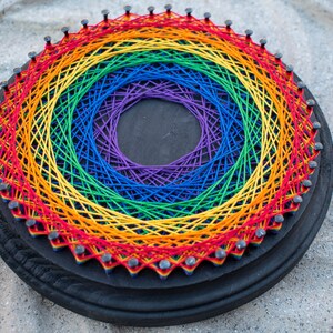 String Art Rainbow Geometric Circle Wall Art
