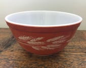 Vintage Pyrex Autumn Harvest Wheat 402 Pyrex Orange Wheat Pyrex Nesting Mixing Bowl Pyrex 402