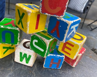 antique alphabet blocks
