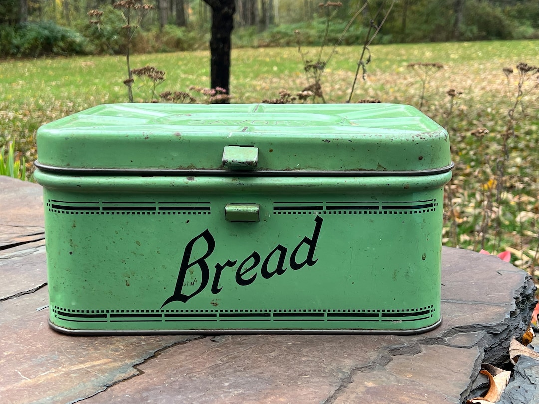 Vintage Savory bread Box Rustic Metal Bread Box Etsy