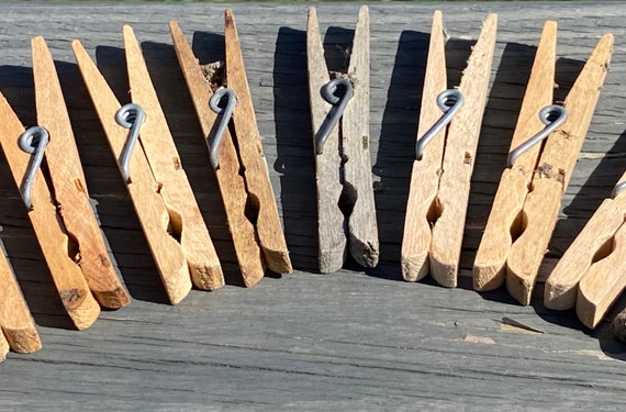 Vintage Wood Clothes Pins Wooden Clothespins Wood Peg 