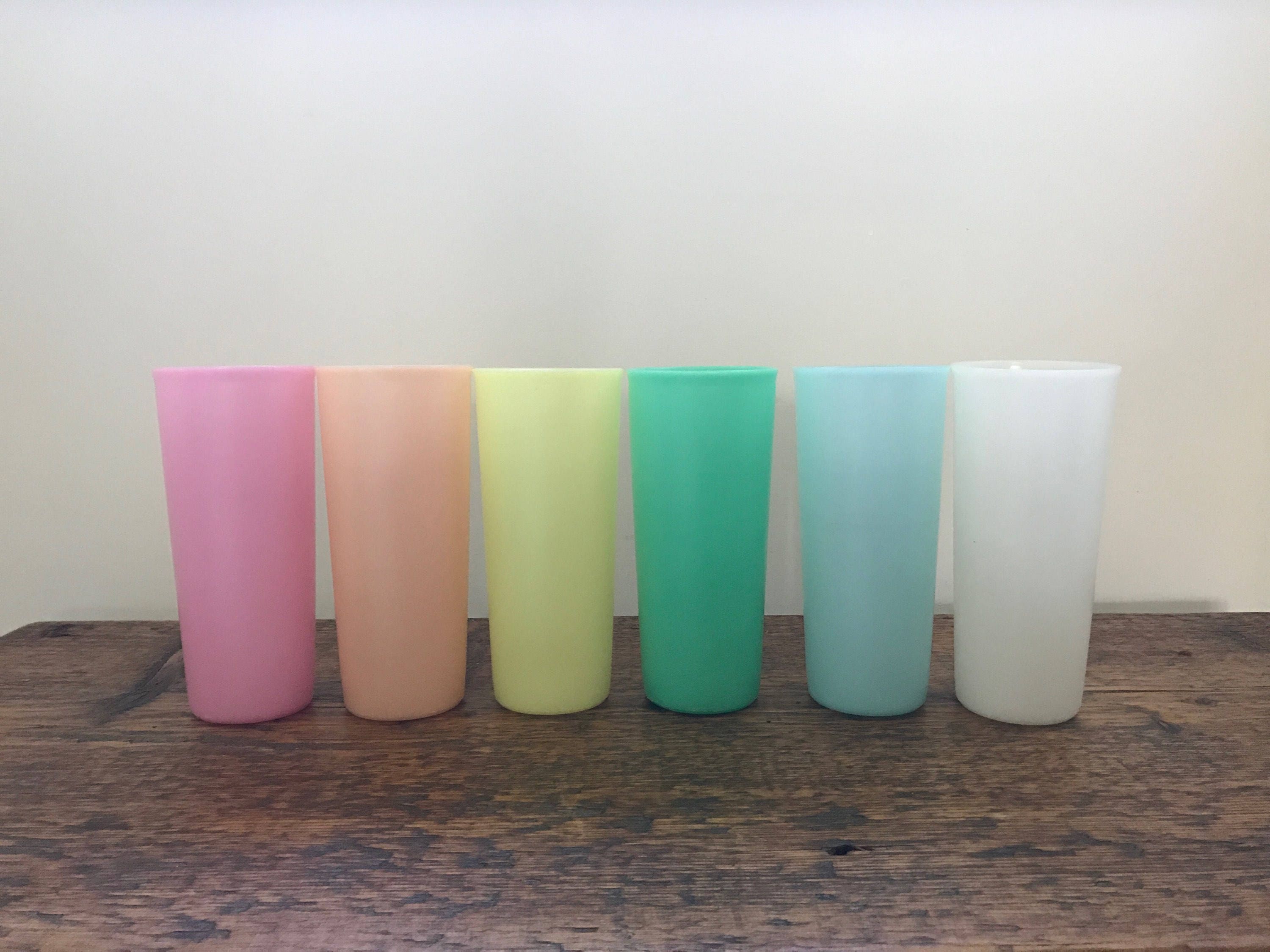Vintage Tupperware Glasses Tumblers Pastel Colors Summer Ice Tea