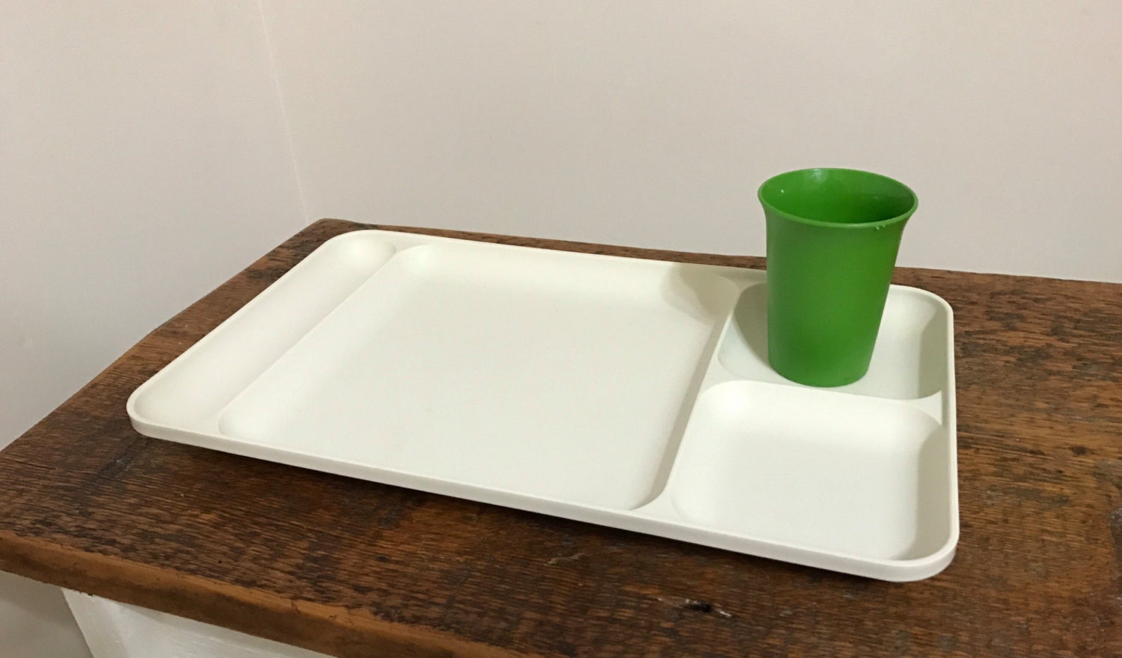 Vintage Tupperware Divided Lunch or Dinner Tray in Almond 1535 Etsy