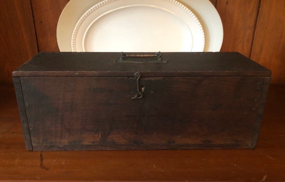 Antique Wood Tool Box Wooden Tool Box Wood Handled Box Etsy
