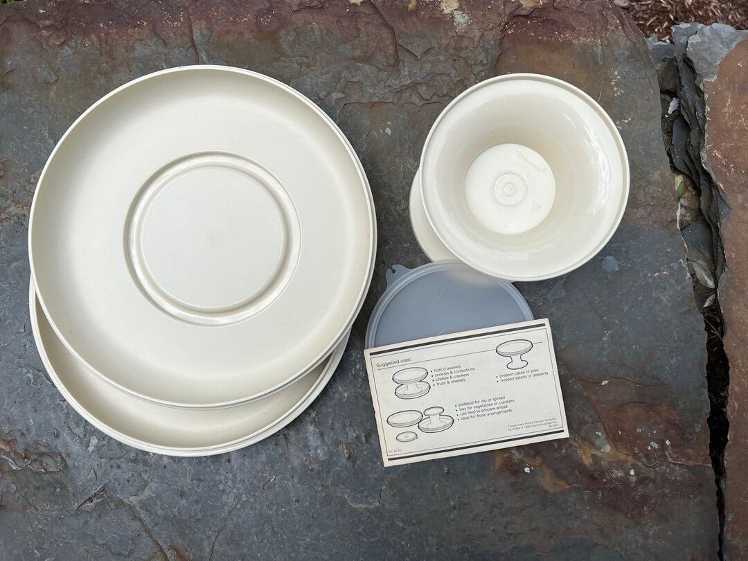 Vintage Tupperware Serve It All Set Tupperware Pedestal Etsy
