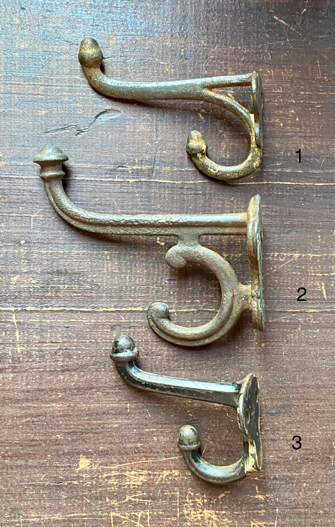 Authentic Antique Cast Iron Double Hooks Sold Separately Antique Double