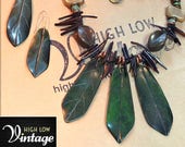 Vintage Les Bernard Leaf Necklace Earrings Demi Parure Set FREE SHIPPING