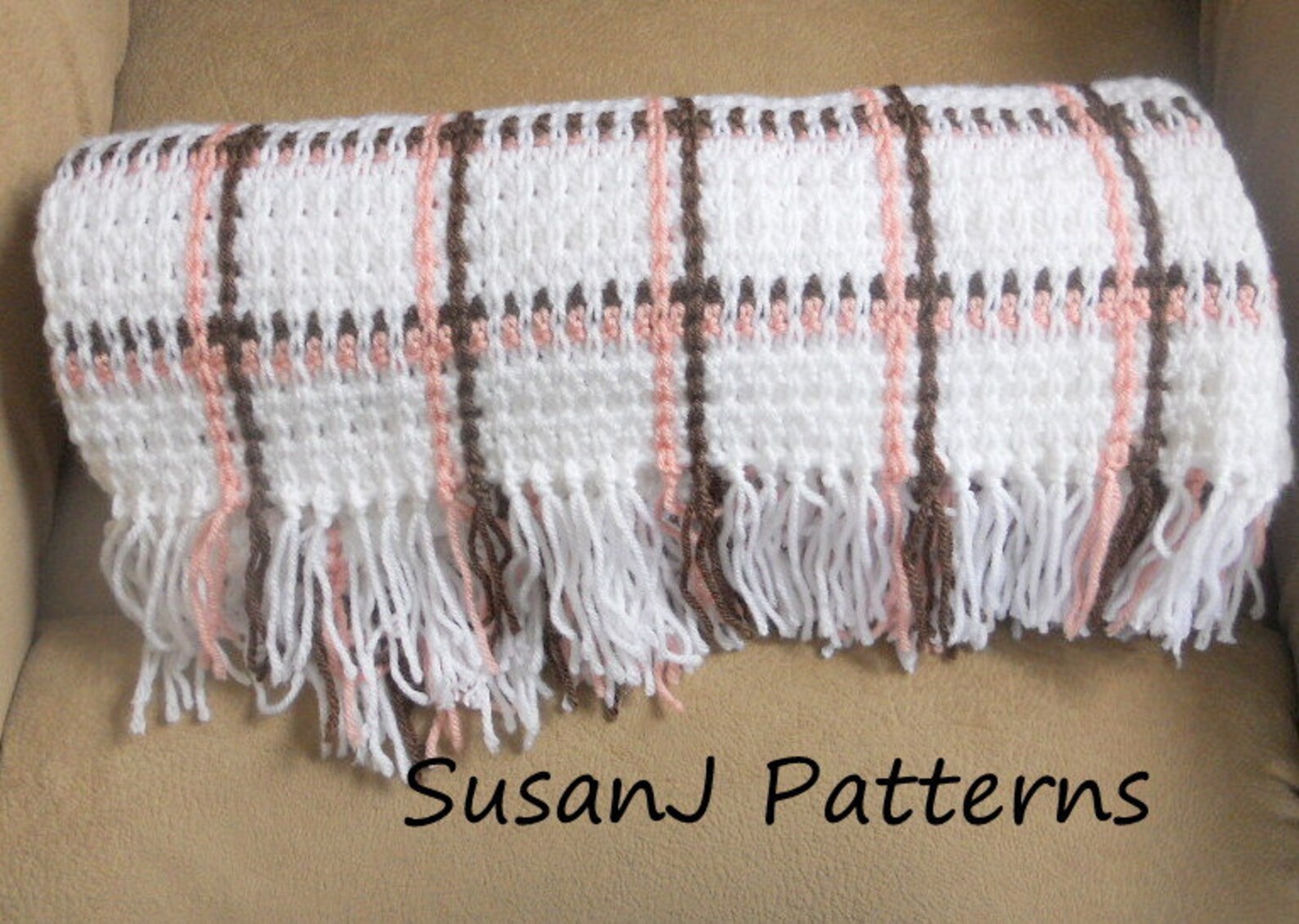 Crochet Pattern Baby Plaid Afghan Etsy