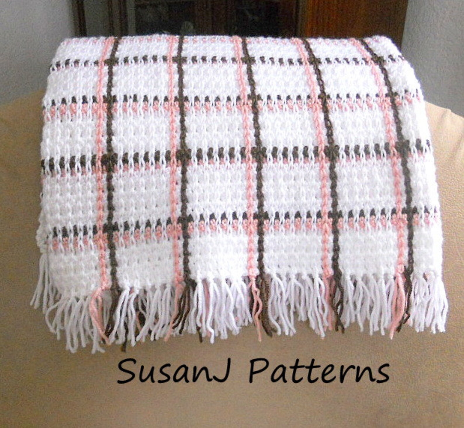 Crochet Pattern Baby Plaid Afghan Etsy