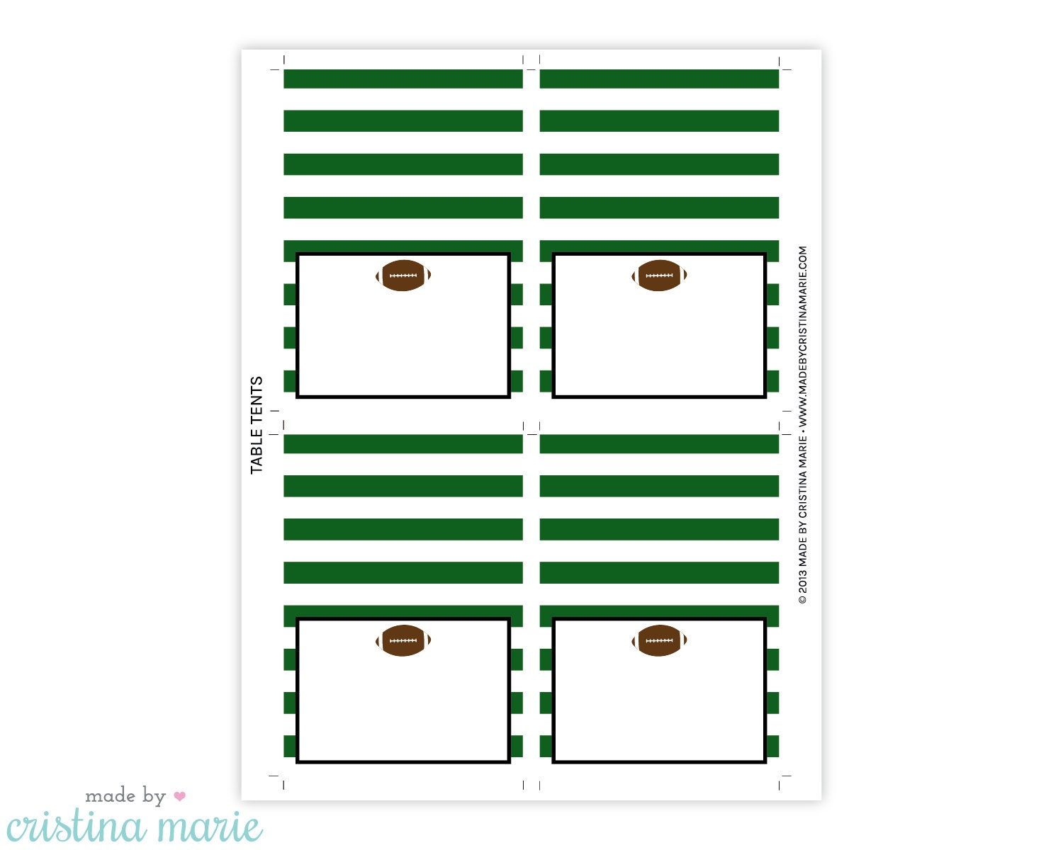 INSTANT DOWNLOAD, Football Party, Table Tents, Printable Table Tents - Etsy