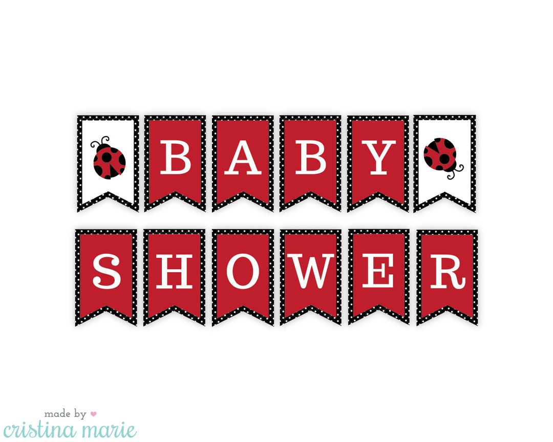 INSTANT DOWNLOAD, Ladybug Baby Shower, Banner, Printable - Etsy
