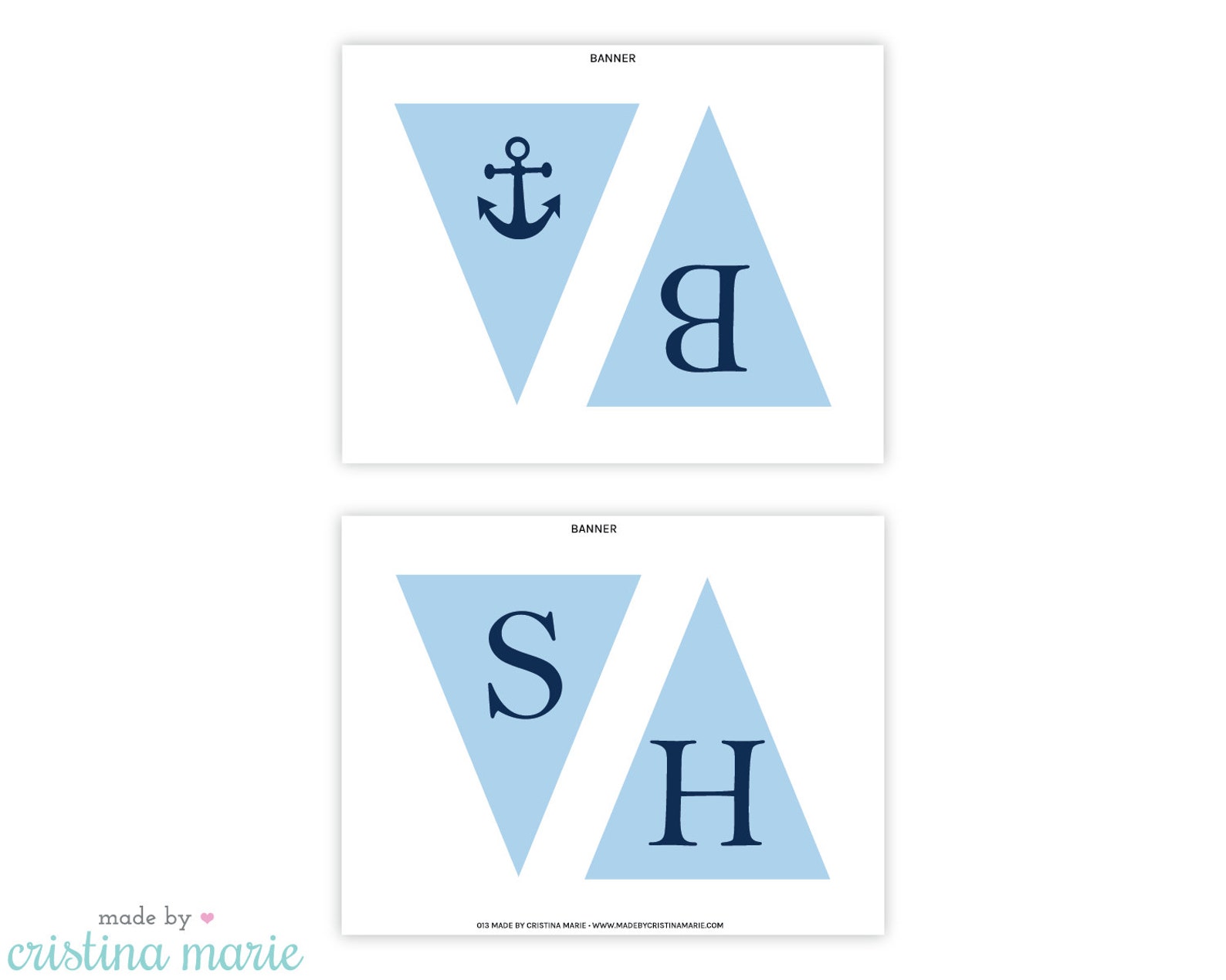 INSTANT DOWNLOAD, Nautical Baby Shower, Pennant Banner, Printable - Etsy