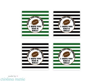 INSTANT DOWNLOAD, football party, favor tags, thank you tags, printable