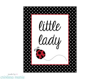 INSTANT DOWNLOAD, ladybug baby shower, little lady sign, printable sign