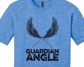 Graphic Tee Guardian Angle Hipster Shirt Funny English Teacher Gift Ideas Math Shirt Teacher Men's Funny Shirt Graphic Shirt Wings Shirt