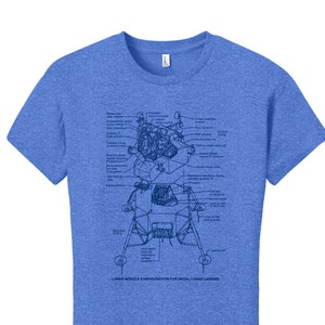 Lunar Modular Shirt Lunar Shirt Moon Shirt Lunar Modular Blueprint Shirt Cool Typography Shirts Detailed Illustration Shirt Moon Tshirt Gift
