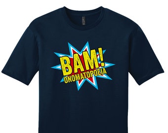 Comic Book Shirt Onomatopoeia TShirt English Teacher Gifts Sarcastic Shirt Funny Shirt for Grammar Police Grammar TShirt Bam Teacher Shirt