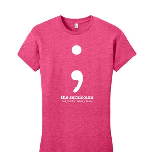 Semicolon Punctuation Shirt English Teacher Ladies Grammar Shirt Gifts for Teachers Funny T Shirt Women T Shirt Funny Typography Tshirt