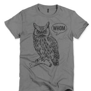 Funny Tshirts Grammar Shirt Whom Owl Shirt Womens Shirt English Teacher Gift for Teachers Grammatical Owl Cool Funny T Shirt Womens Tshirts image 2