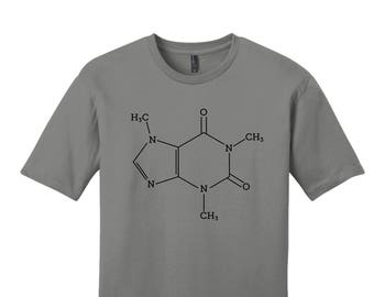 Coffee Lovers Gift Coffee Tea Shirt Caffeine Molecule Shirt Men's Shirt Women's T-Shirt Gift for Teacher Nerdy Chemistry Shirt Science Shirt