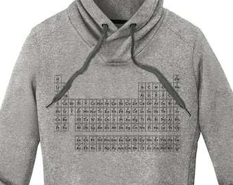 Periodic Table Sweatshirt, Hoodie with Periodic Table of Elements, Updated Periodic Table, Science Hoodie