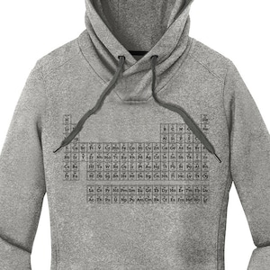 Periodic Table Sweatshirt, Hoodie with Periodic Table of Elements, Updated Periodic Table, Science Hoodie