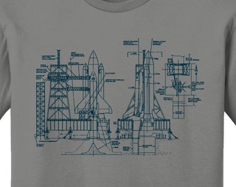 Launchpad Blueprint Tshirt Cool Science Blueprints Cool Tshirts for Men Tshirts for Women Space Shirt Science Shirt Christmas Gifts Science