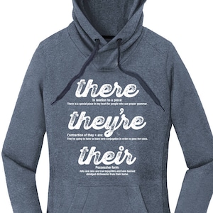 There They&#39;re Their Hoodie, Hoodies with Sayings, Sweatshirts for Women, Sweatshirt Men, English Teacher