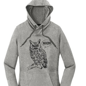 Hoodie Men Owl Shirt Grammar Shirt Who Whom Hooded Sweatshirt English Teacher Gift for Teachers Editor Cool Funny Hoodie Typography Hoodie