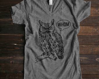 Whom Grammar Owl Proper Speach Teacher Grammatically Correct-Kids T Shirt