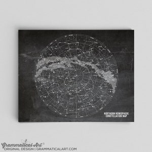 Wydruk konstelacji Mapa konstelacji Mapa gwiazd Tablica kredowa Astronomia Plakat Geekery Prezent naukowy Sztuka naukowa Dekoracja biura Prezenty dla nauczycieli