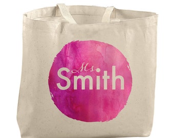 Bolsa de mano personalizada Bolsa personalizada Bolsa de profesor personalizada Bolsa de lona Bolsa de lona Tote Bolsa de lona Regalos personalizados para regalos de maestro Reutilizable