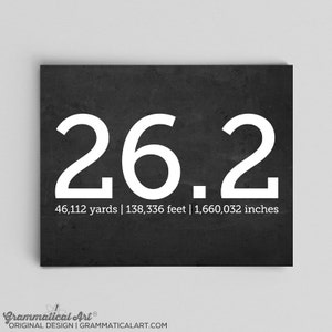 Running 26.2 Marathon Stampa con yards Feet Inches Runner Regali per runner Regali Marathon Poster Custom Marathon Stampe Running for Life