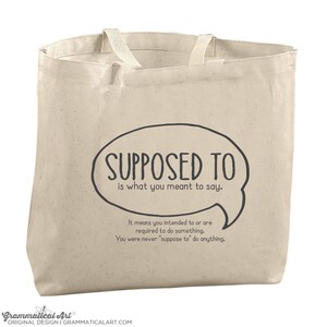 Tote Bags for Teachers Supposed To Suppose To Grammar Tote Bags Canvas Large Tote Bags Teacher Bags Teacher Appreciation Gifts for Teachers