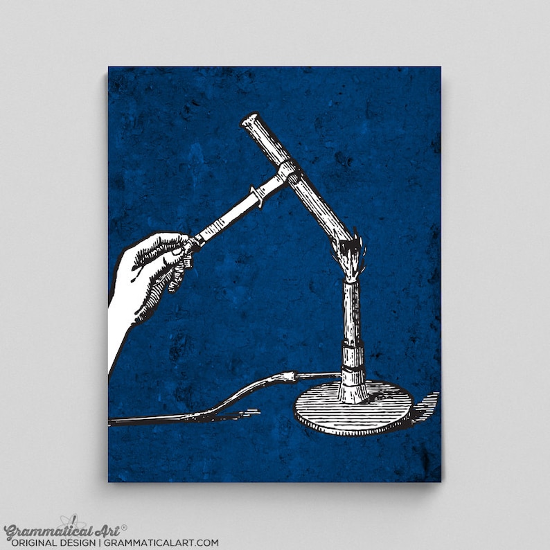 Vintage Science Poster Chemistry Bunsen Burner Print Science Etsy