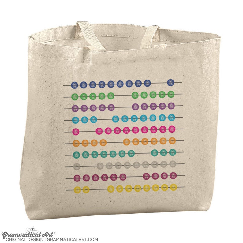 Math Bag Large Totes Beach Bags Canvas Tote Bag Abacus Math Tote Reusable Grocery Bag Tote Teacher Bag Gifts for Teachers Nerdy Witty Tote