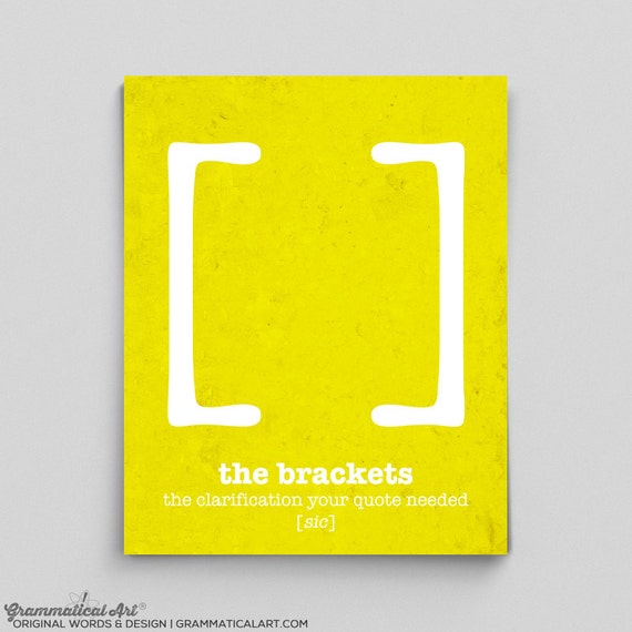 Grammar Punctuation English Bracket Definition Teacher Gifts Etsy
