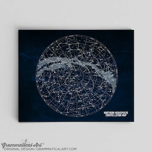 Sterne Karte Konstellationen Karte Chalkboard Astronomie Poster Star Art Science Art Büro Dekor Südkonstellation Print Constellation Art