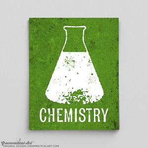 Erlenmeyer Flask Chemistry Beaker Print Science Teacher Gifts for Teachers Science Art Typographic Print Lab Poster Gifts for Him Decor Gift