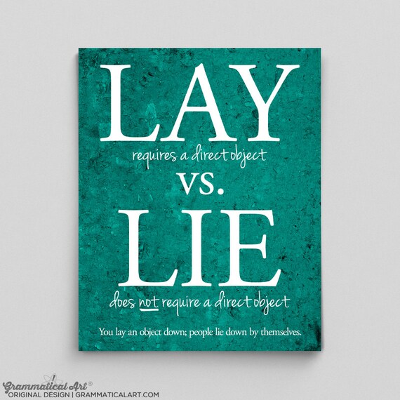 Grammar Classroom Poster Typographic Print Lay Vs. Lie Poster Grammar Police Gifts for Teachers Gifts English Gifts Gag Gift Office Decor