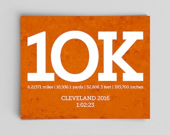 Custom 10k Running Print with Race Times Custom Running Poster Runner Girl 10k Running 10k Runner Gifts for Runners Gifts Typographic Print