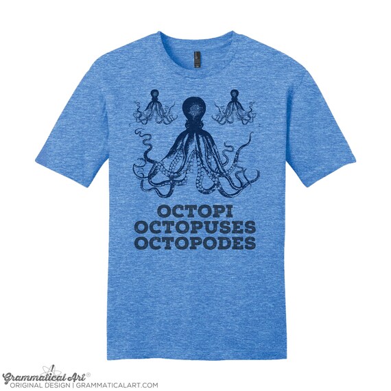 Octopus Shirt Octopi Octopodes Octopuses Plural Funny Mens - Etsy