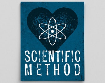 Scientific Method Print Love Science Teacher Gifts for Teachers Science Art Typographic Print Dorm Decor Office Decor Gifts for Boss Gifts